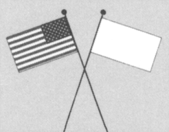 Diagram: Flags on crossed staffs
